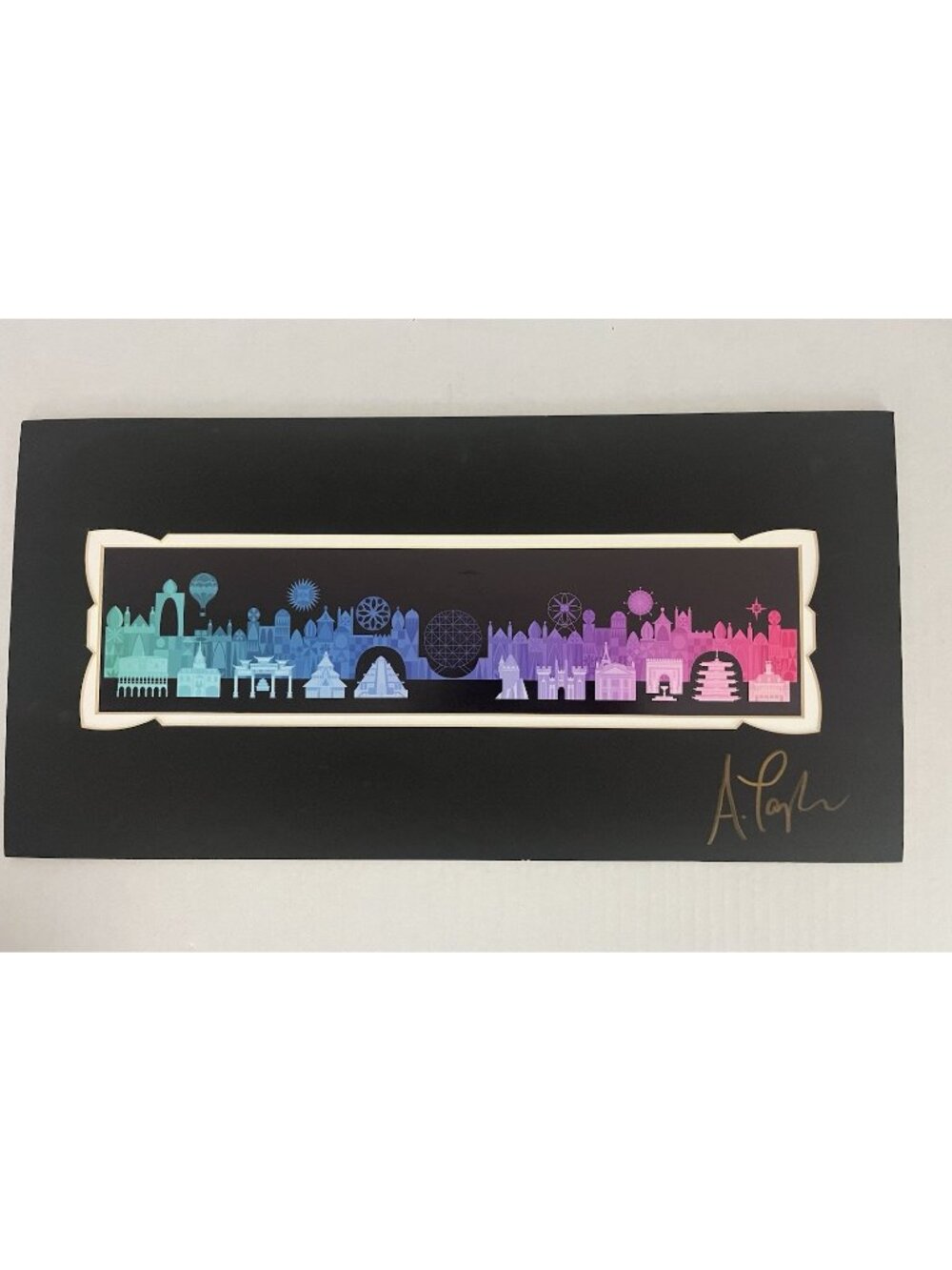 Epcot Disney It's a Small World Together in Harmony Print Signed Ashley Taylor